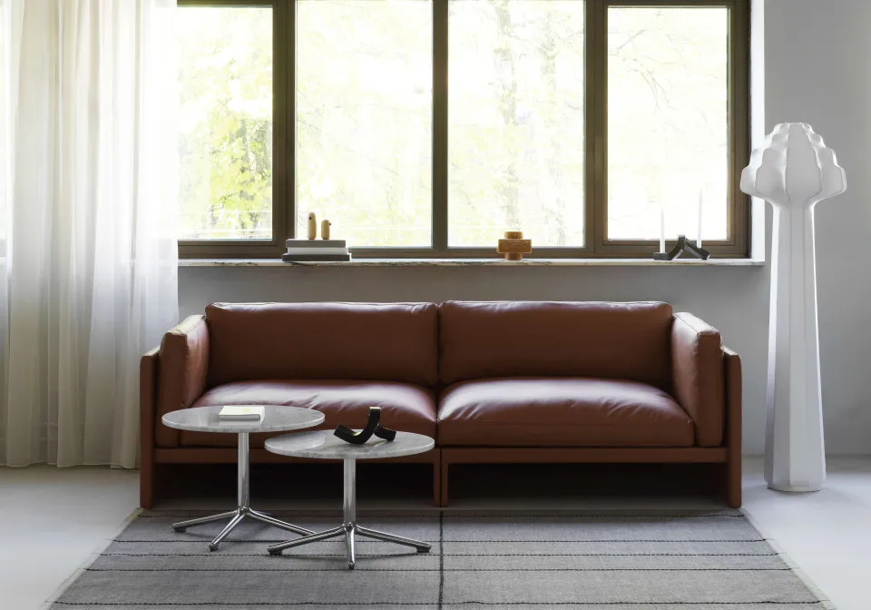 2025 Softy Modular Sofa 100 120 Ultra Leather 41574 Phantom Floor Lamp Seam Rug 170x240 Grey Tones Lunar Coffee Table