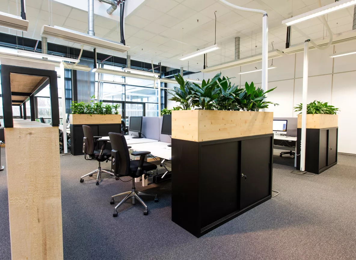 Moderne inrichting op kantoor