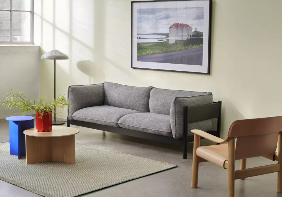 Arbour 3 Seater Hallingdal 166 black wb lacquer beech Pao Steel Floor Lamp cool grey Slit Table Wood Round XL wb lacquer oak