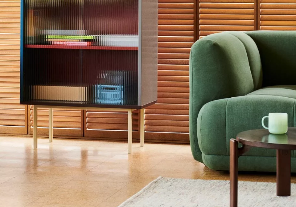 Colour Cabinet Tall multi with glass doors Quilton 2 Seater Linara 100
