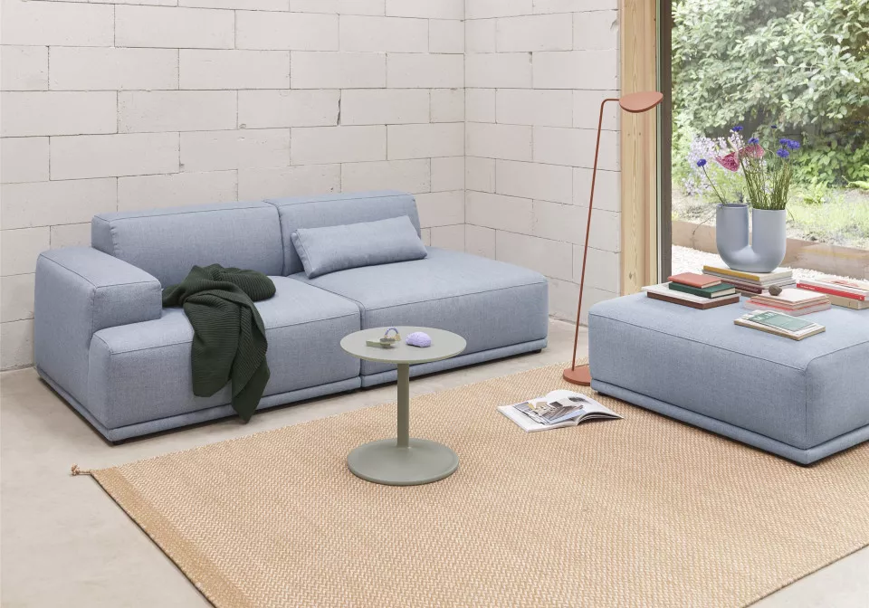 Connect soft 2 seater config 2 module i rewool 718 soft side dusty green leaf floor ply rug burnt orange 240x170 muuto org 150 v2