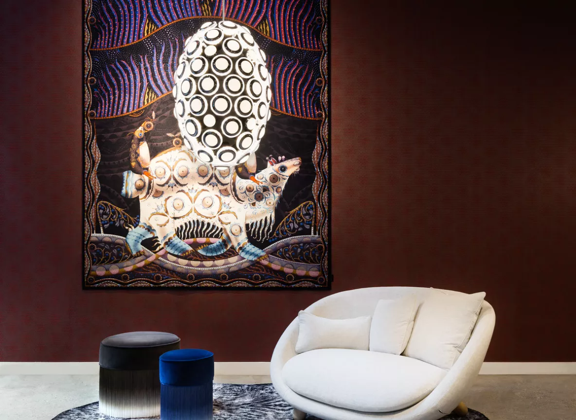 Iconic Eyes Love Sofa New York Showroom
