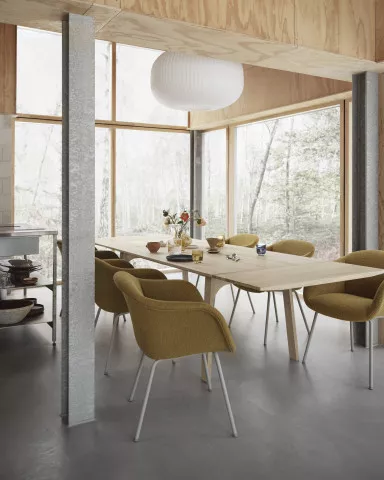 earnest extendable table 205 w extension leaves oak fiber soft tube hearth 8 grey strand 80 raise glass muuto org 150