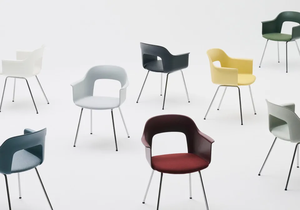 Layout Armchair 213 chromed steel base family 13