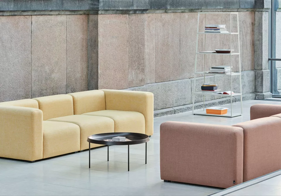 Mags 3 seater Hallingdal 407 Mags 25 seater Canvas 356 Tulou Coffee Table black Eiffel Shelf Rectangular warm sand