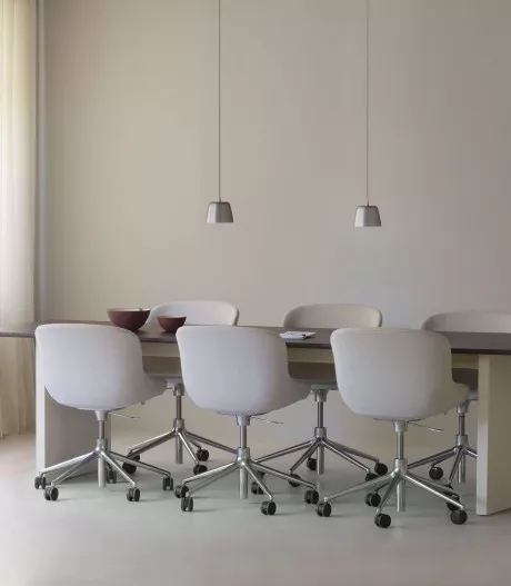 2024 Panel Table 300x90cm CreamDark Brown Hyg Swivel 5W Gaslift Tub Lamp Small Aluminum