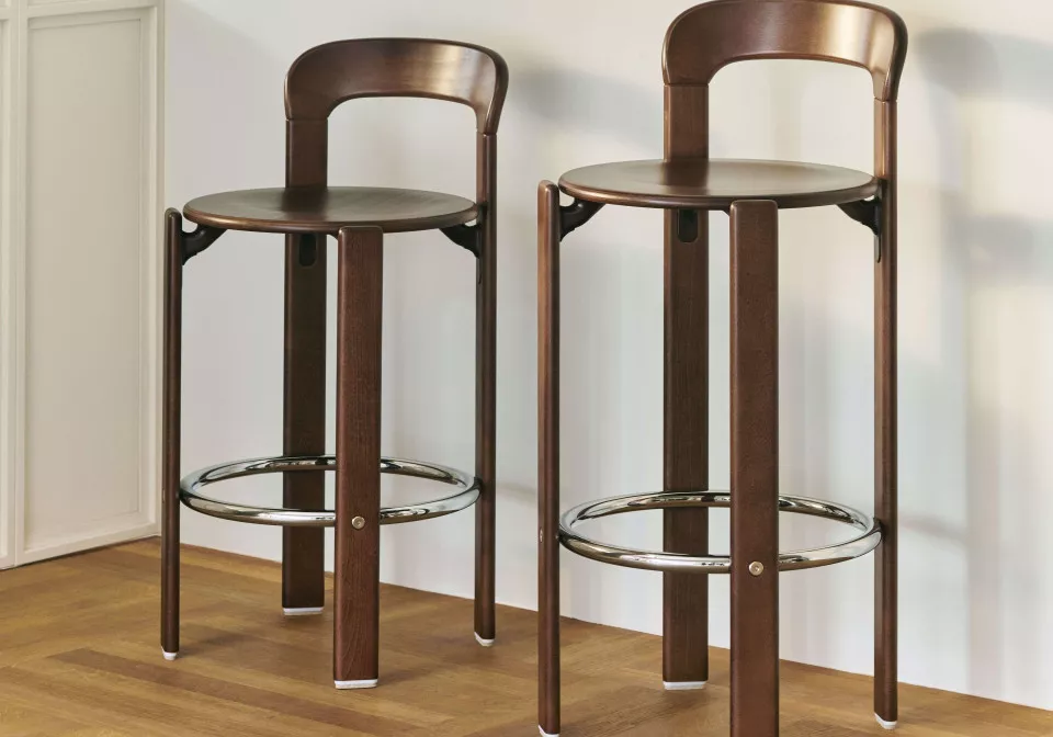 Rey Bar Stool H65 H75 umber brown wb lacquer beech base 1