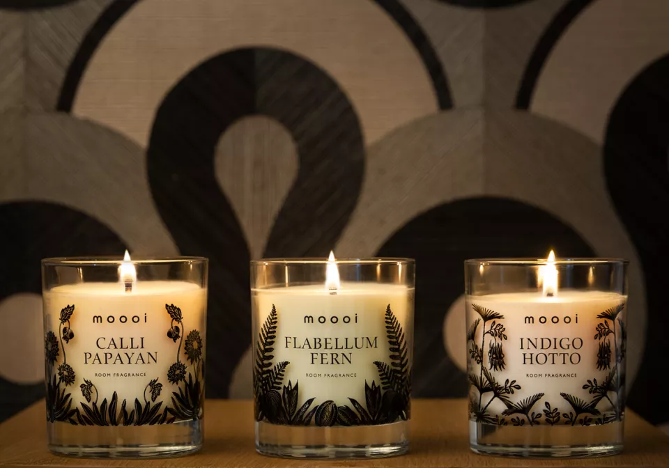 Geurkaarsen uit de Moooi-collectie