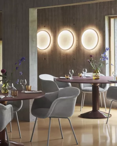 calm wall lamp 50 midst dark red fiber soft armchair allure leather mist grey grey tube raise silent ease muuto org 150