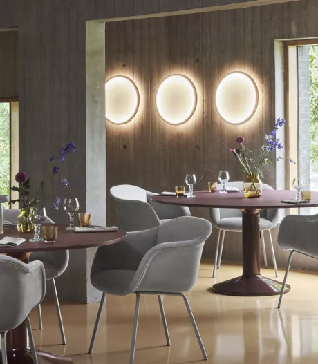 calm wall lamp 50 midst dark red fiber soft armchair allure leather mist grey grey tube raise silent ease muuto org 150