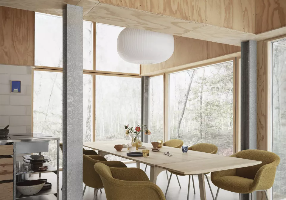 earnest extendable table 205 w extension leaves oak fiber soft tube hearth 8 grey strand 80 raise glass muuto org 150 1