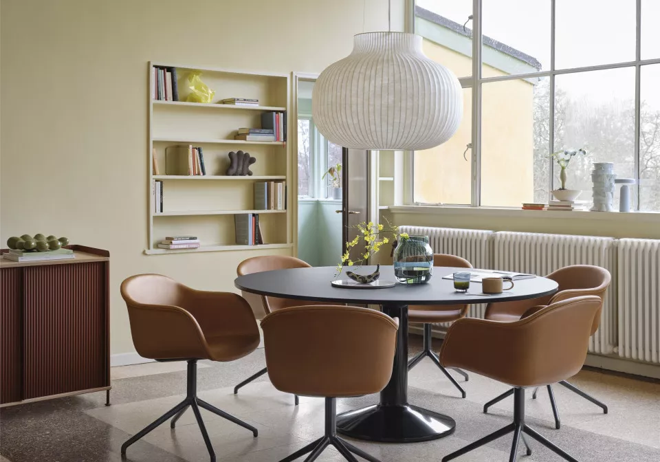 fiber armchair swivel refine leather cognac black midst table 160 black strand 60 silent 20 dark green enfold deep red muuto org 150 1