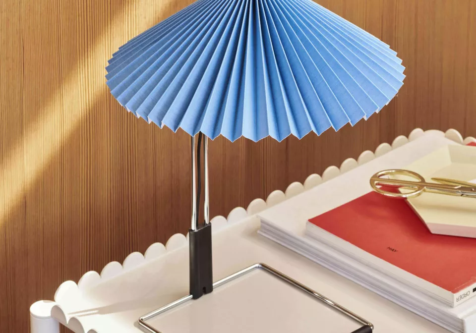 matin table lamp 300 placid blue mirror plated steel base arcs trolley low eggshell min optimized
