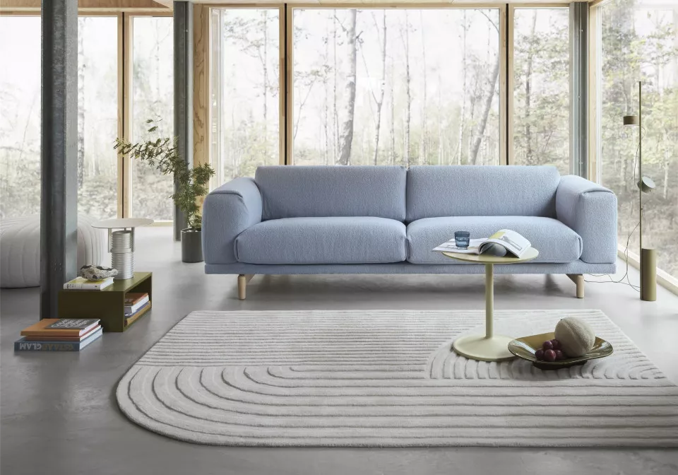 rest sofa 3 seater hearth 12 oak relevo rug off white soft side beige green set lamp stacked brown green post floor muuto org 150