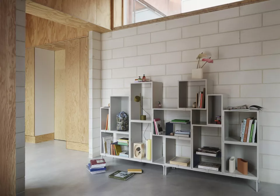 stacked bookcase 3 grey post table brown green ridge vase muuto org 150
