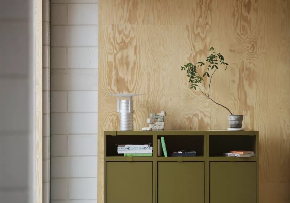stacked sideboard 3 brown green set table lamp muuto org 150
