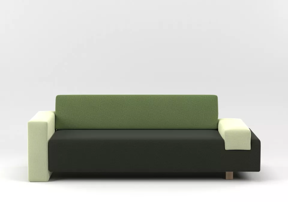 upside down couch green
